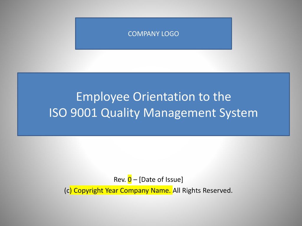 Employee Orientation to the ISO 9001 Quality Management System - ppt video  online download