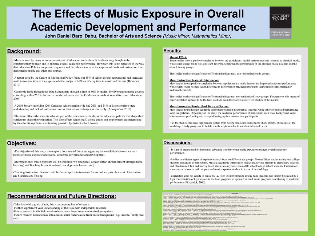 The Effects of Music Exposure in Overall Academic Development and  Performance John Daniel Baro' Dabu, Bachelor of Arts and Science (Music  Minor, Mathematics. - ppt download