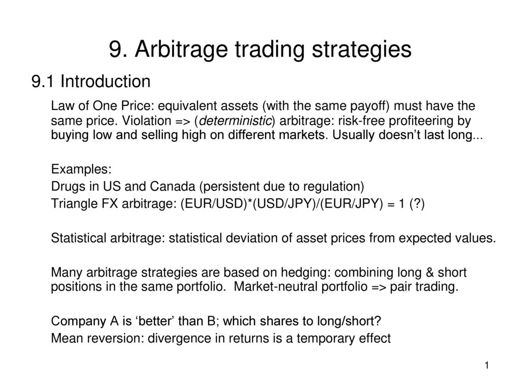 9. Arbitrage trading strategies - ppt download