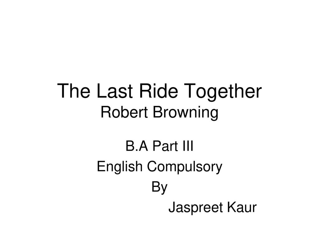 the last ride together