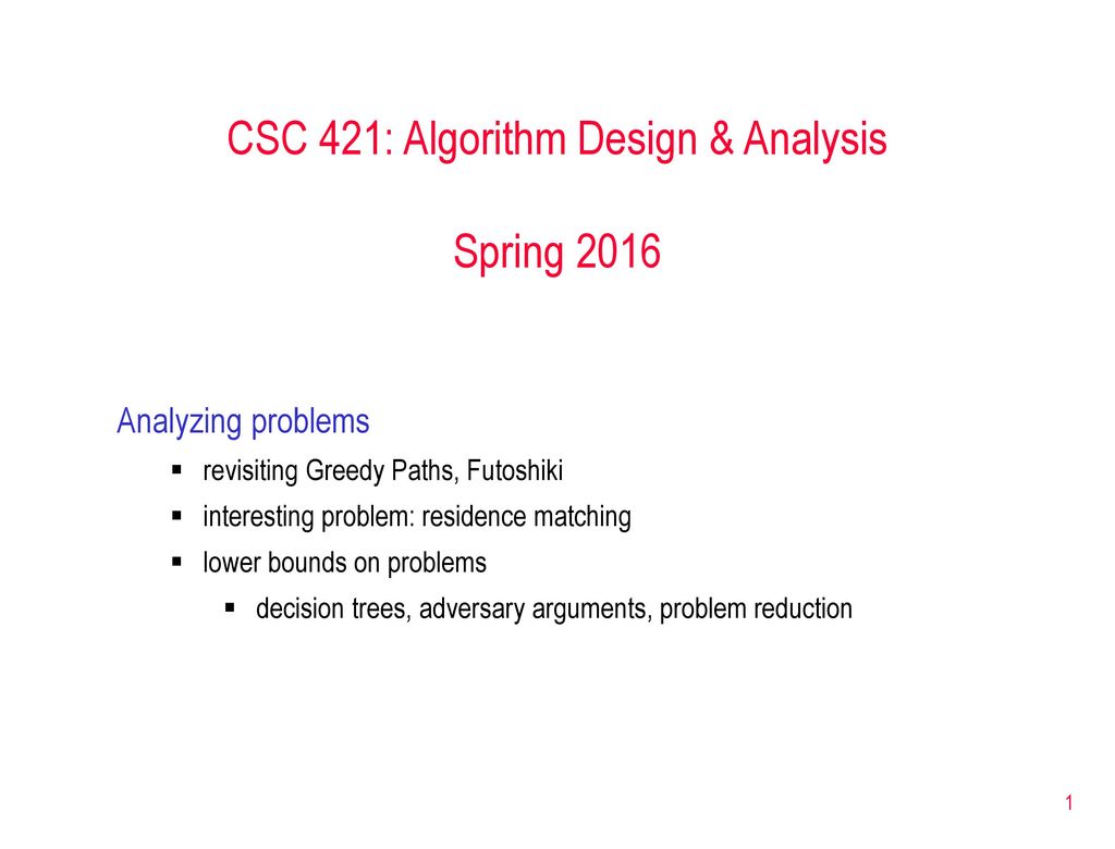 PPT - Design & Analysis of Algorithms CSc 4520/6520 PowerPoint