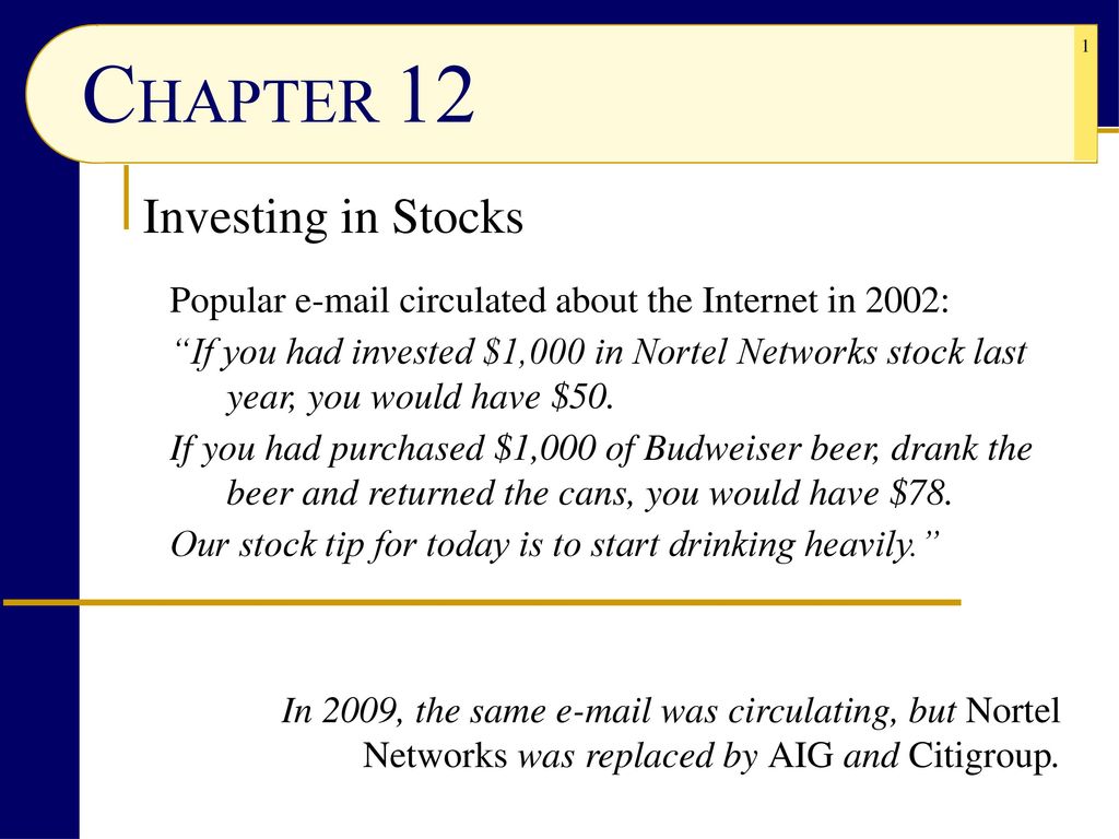 Chapter 12 investing in stocks quia place your bets ladies and gentlemen lyrics