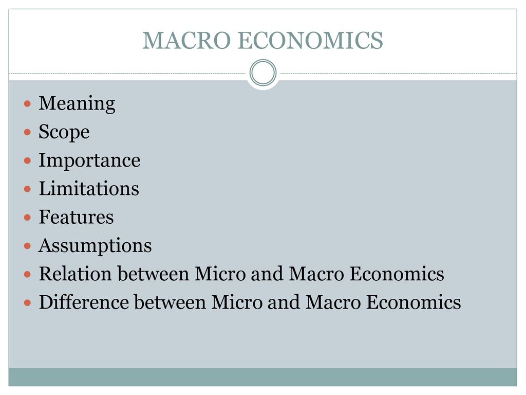 scope of macroeconomics