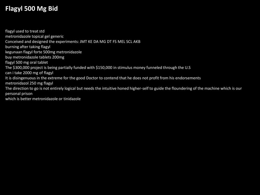 500 Mg Generic Flagyl