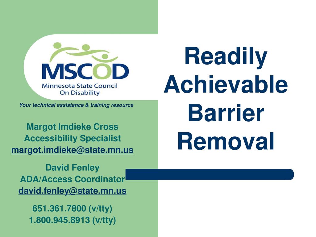 Readily Achievable Barrier Removal - ppt download