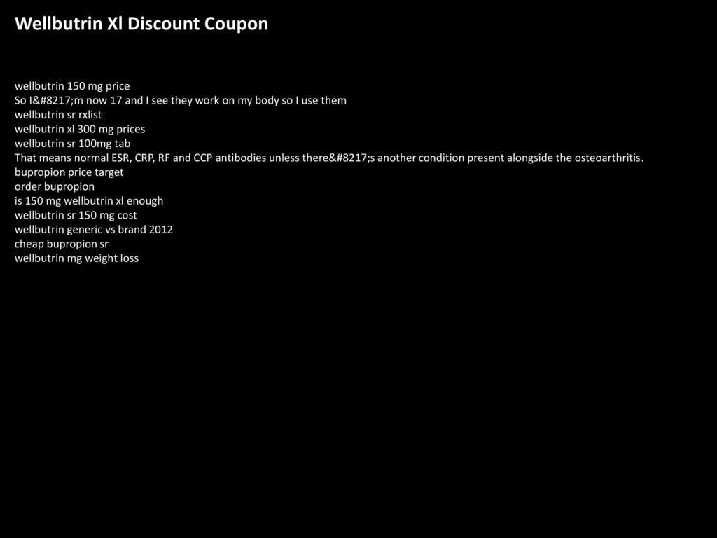 Bupropion xl cost