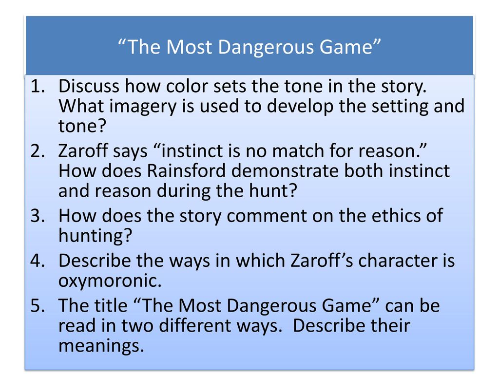 what is the theme of the most dangerous game