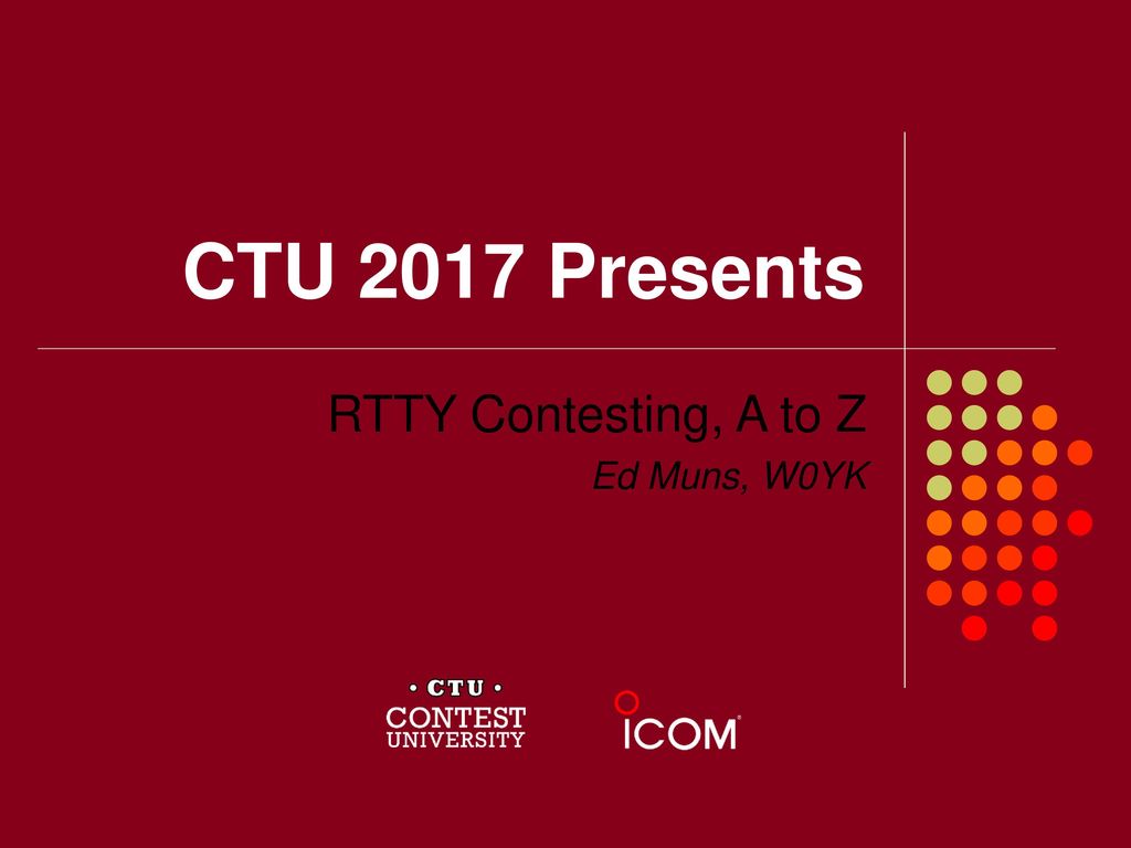 Rtty Contesting A To Z Ed Muns W0yk Ppt Download