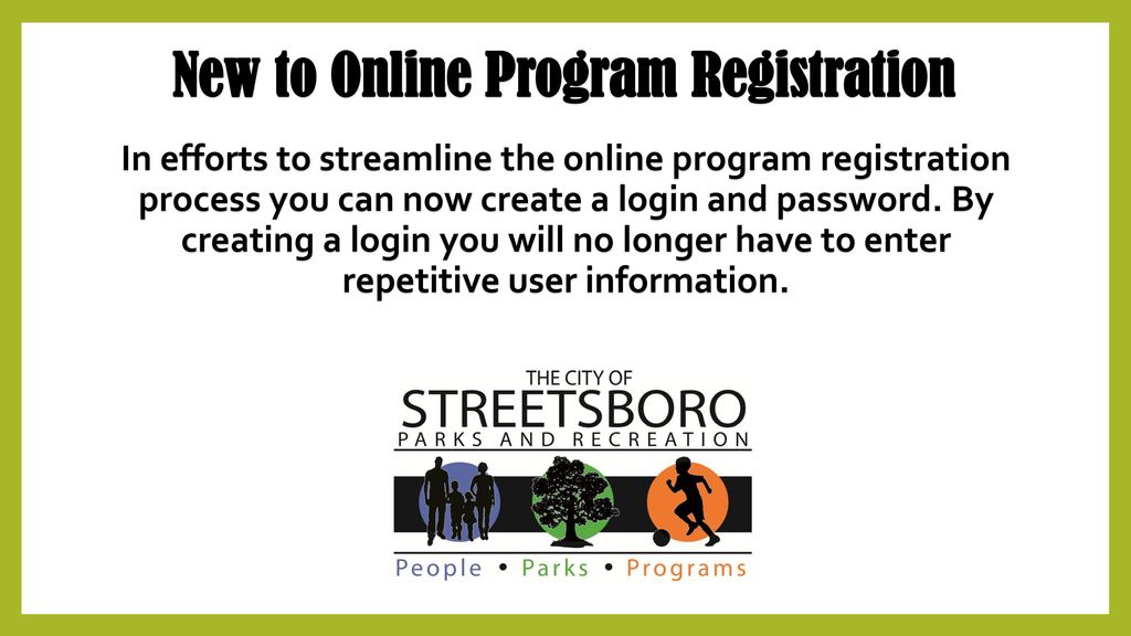 New to Online Program Registration - ppt download