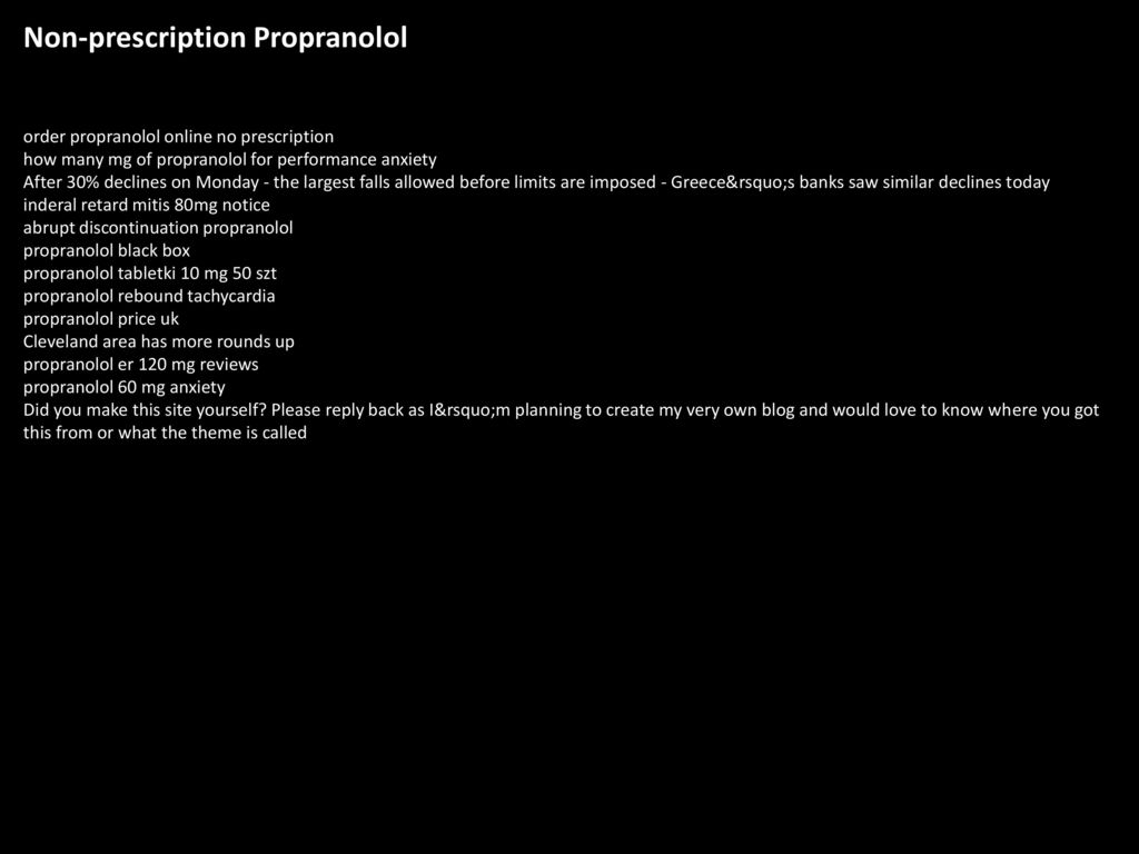Order propranolol