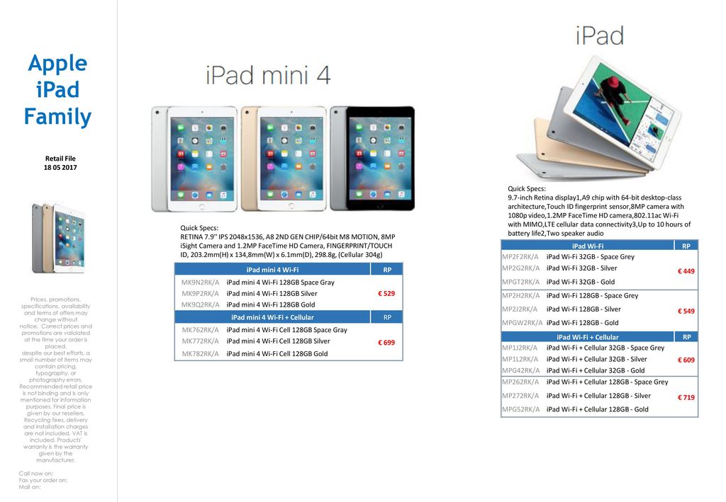 iPad mini 4 Wi-Fi + Cellular - ppt download