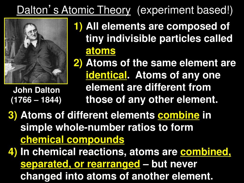 Dalton's Atomic Theory (experiment based!) - ppt download
