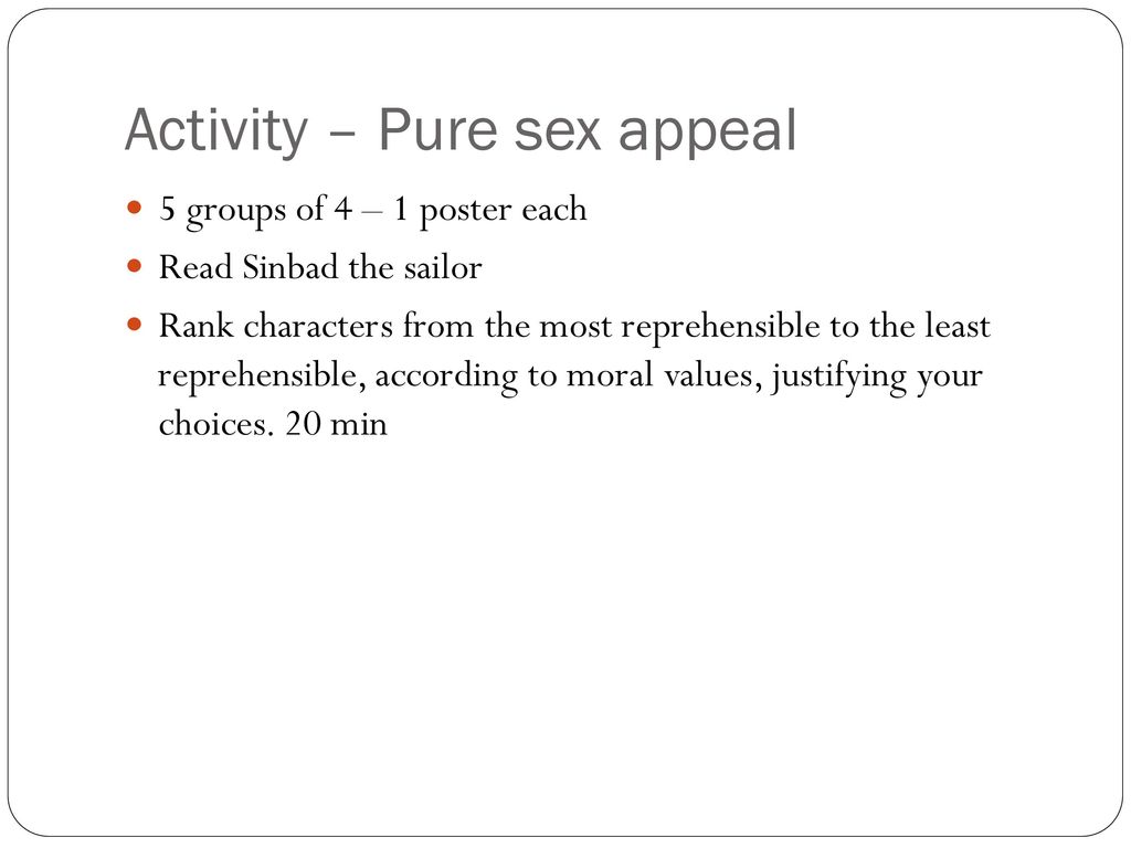 Activity – Pure sex appeal - ppt download