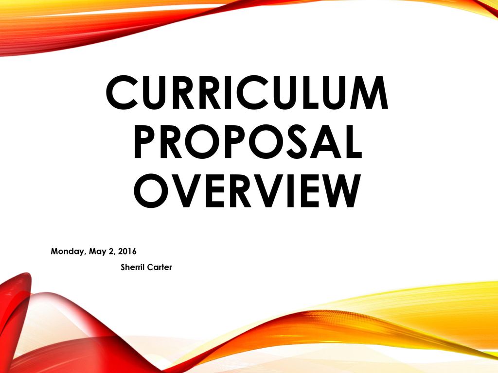 curriculum proposal examples