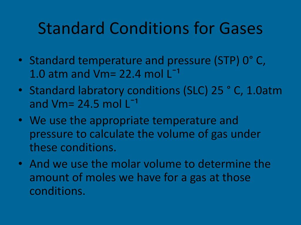 Standard Conditions For Gases Ppt Download
