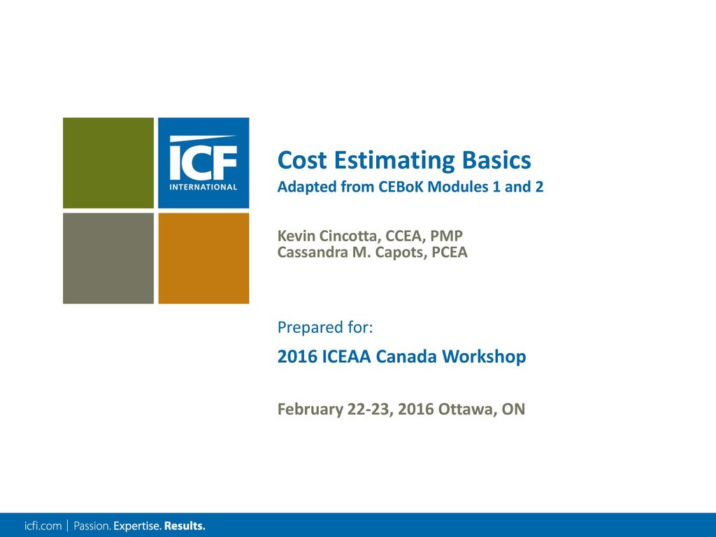Cost Estimating Basics Adapted from CEBoK Modules 1 and 2 - ppt
