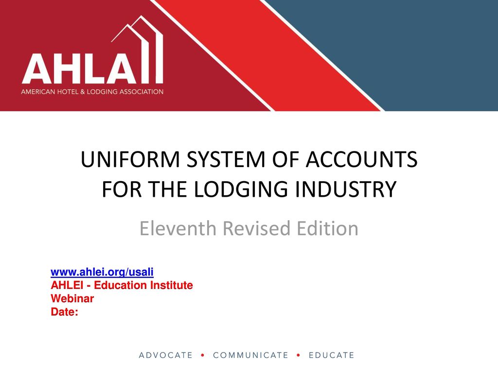 UNIFORM SYSTEM OF ACCOUNTS FOR THE LODGING INDUSTRY - ppt download