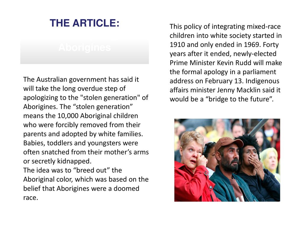 Tolk Svin Settle Australia to apologize to Aborigines - ppt download