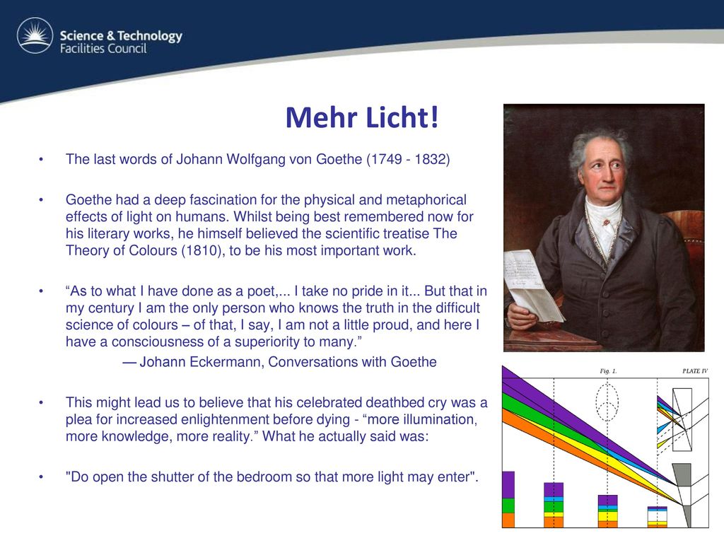 Mehr Licht! The last words of Johann Wolfgang von Goethe ( ) - ppt download