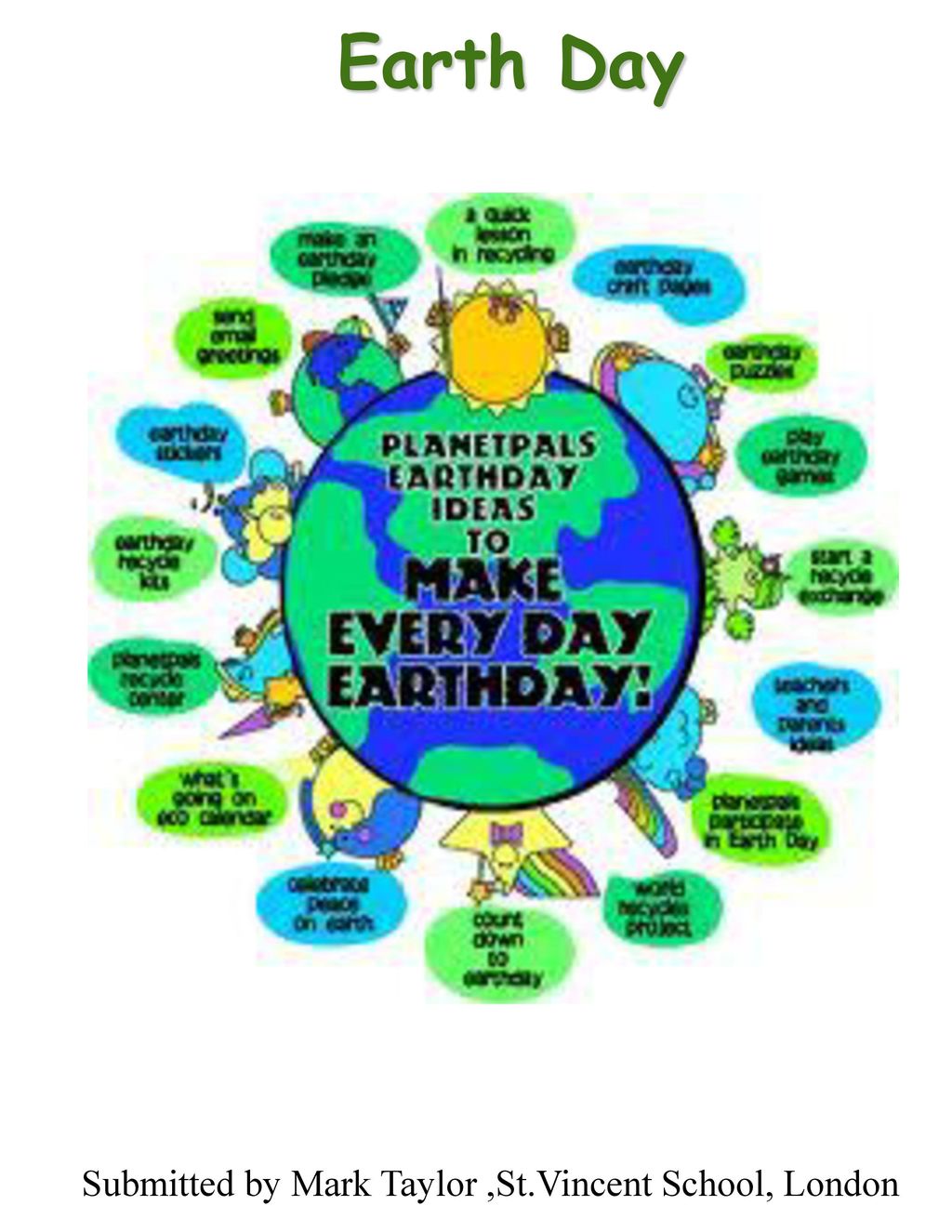 Earth Day Submitted By Mark Taylor St Vincent School London Ppt Download