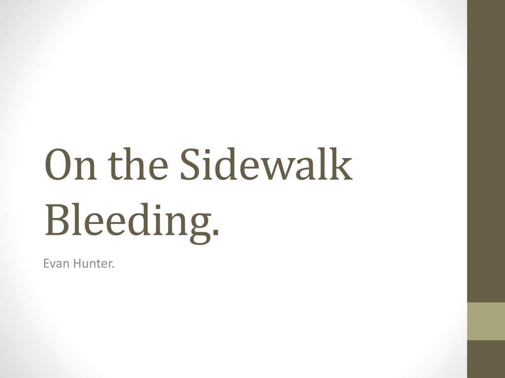 on the sidewalk bleeding lesson plan