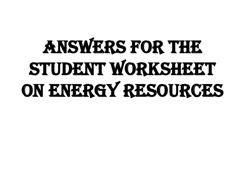 renewable resource management worksheet answers