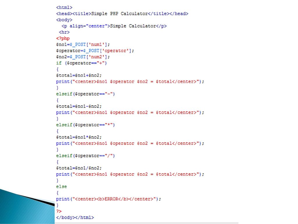 Introduction to PHP Lesson ppt download