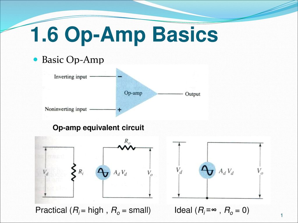 1.6 Op-Amp Basics Basic Op-Amp Practical (Ri = high , Ro = small) - ppt  download