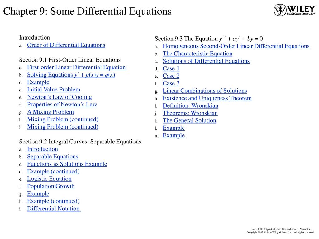 Chapter 9 Some Differential Equations Ppt Download