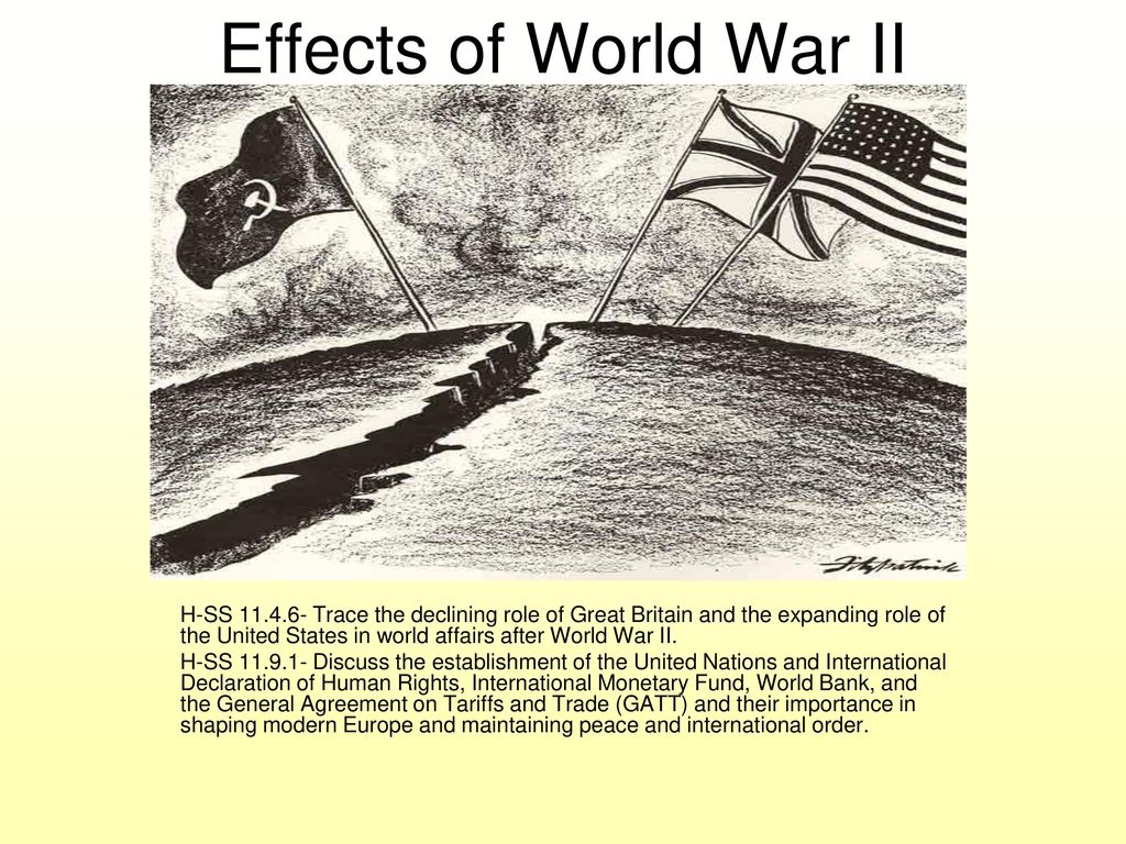 Effects of World War II H-SS Trace the declining role of Great Regarding World War 2 Powerpoint Template