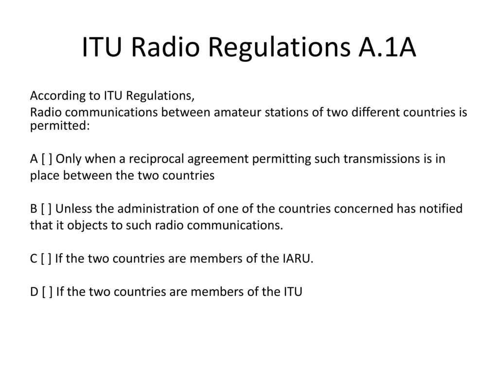 ITU Radio Regulations A.1A - ppt download