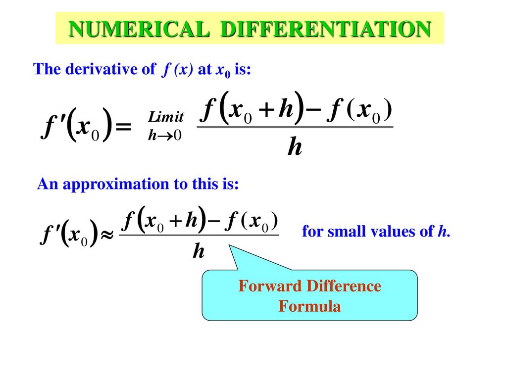 Numerical Differentiation Forward Difference Formula Ppt Download Numerical Differentiation Forward Difference Formula Ppt Download