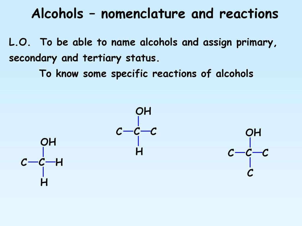 Alcohols Nomenclature And Reactions Ppt Download