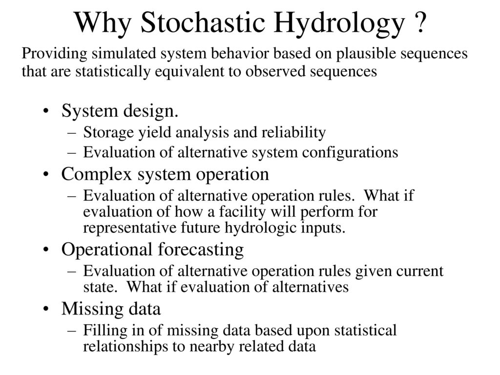 STOCHA – hydrology