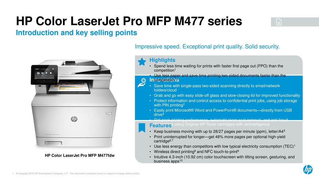 terning pegefinger Ring tilbage HP Color LaserJet Pro MFP M477 series - ppt download