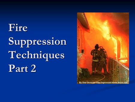 Fire Suppression Techniques Part 2