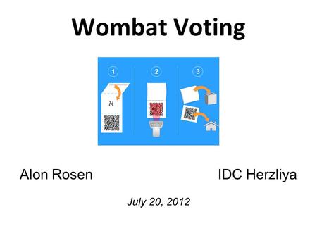 Wombat Voting Alon Rosen IDC Herzliya July 20, 2012.