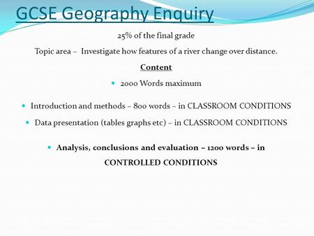 GCSE Geography Enquiry