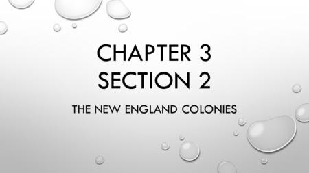 The New England colonies