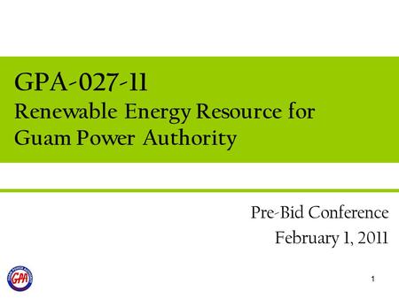 GPA Renewable Energy Resource for Guam Power Authority