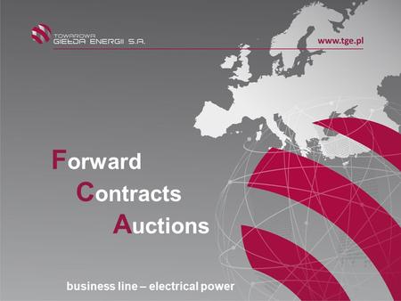 F orward C ontracts A uctions business line – electrical power.