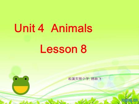 Unit 4 Animals Lesson 8 松溪实验小学 : 林丽飞 tiger bat.