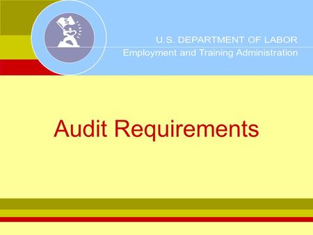 Audit Requirements. Objectives Purpose & applicability Responsibilities of auditee & DOL Components of a single audit WIA considerations Testing for compliance.