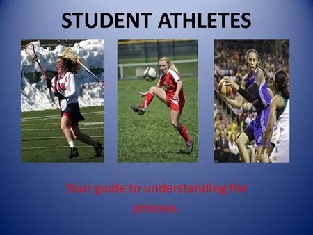 STUDENT ATHLETES Your guide to understanding the process.
