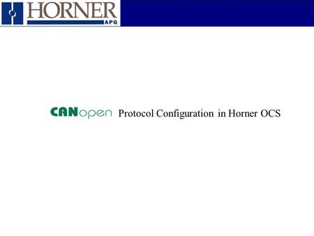 Protocol Configuration in Horner OCS