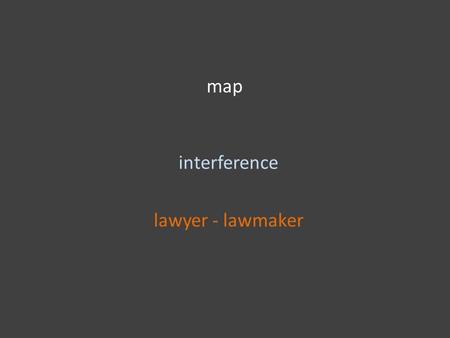 Map interference lawyer - lawmaker. tree person(s) data associations implications relationships with others.