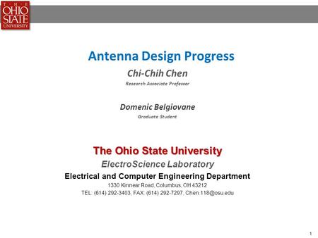 Antenna Design Progress