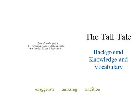 Background Knowledge and Vocabulary