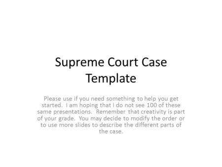 Supreme Court Case Template