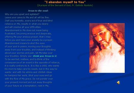 “I abandon myself to You” (A prayer of the Servant of God, Fr